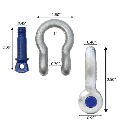 Vista 3 de Boxer Grillete de anclaje forjado de 3/8 pulgadas (6 piezas) - Acero forjado resistente - Versátil y duradero - Capacidad de carga de trabajo