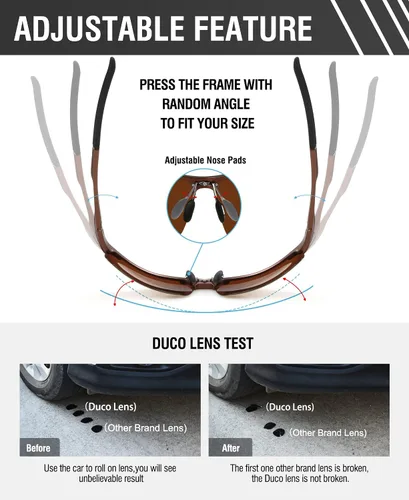 Vista 4 de Duco - Gafas de sol deportivas polarizadas para hombre con protección UV 8177s