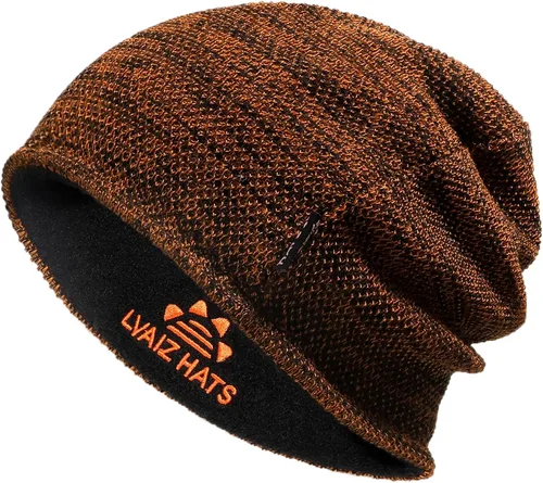 Vista 16 de Lvaiz Winter Beanie for Men Women Warm Fleece Lined Reversible Skull Cap Reversible Soft Warm Fleece Lining, Full Ear Coverage, 3D Hexagonal Crown