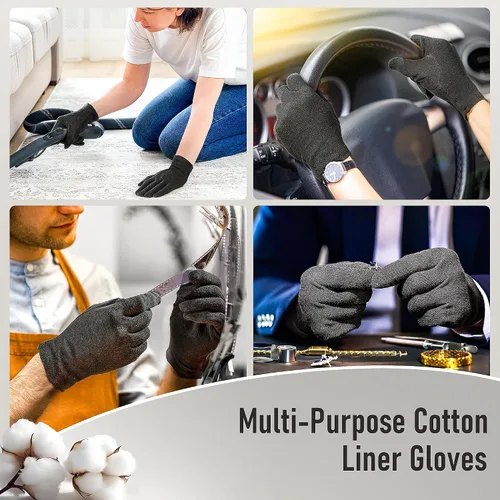 Vista 5 de COOLJOB 6 Pairs Cotton Moisturizing Gloves for Dry Hands & Eczema, Black S 100% Natural Cotton, Overnight Moisture Care, Multiple Everyday Uses