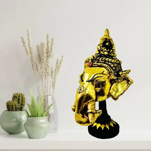 Vista 10 de BUDDHO Máscara tailandesa de Khon, esculturas tailandesas, ramayana, resina, drama, coleccionable, artesanía tailandesa, decoración (Ganesha)