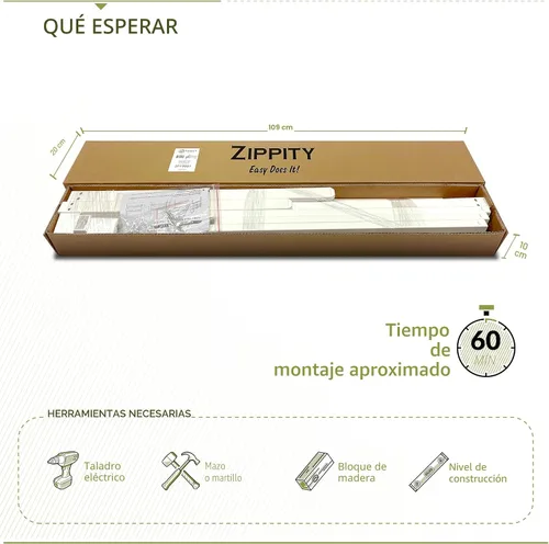 Vista 7 de Valla de jardín Zippity Outdoor Products ZP19007, valla de estacas de vinilo desarmada no requiere perforación en el suelo, 42 x 30 pulgadas
