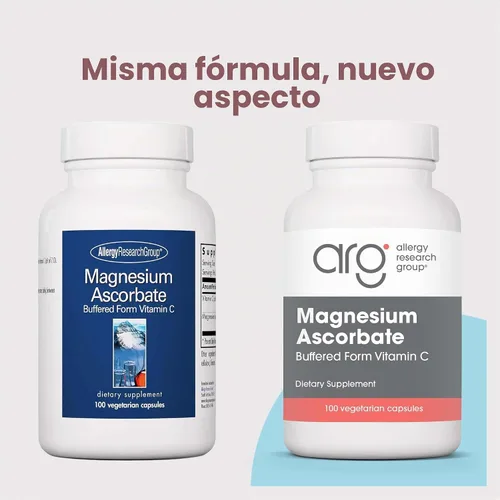 Vista 2 de ARG Vitamina C tamponada con ascorbato de magnesio 1000 mg, 100 cápsulas