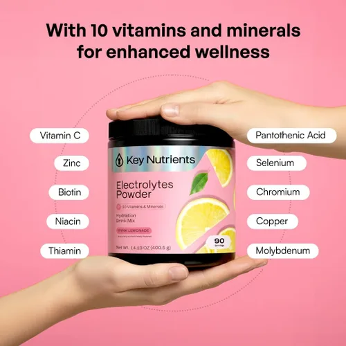 Vista 40 de KEY NUTRIENTS Electrolitos en polvo sin azúcar, limonada de maracuyá con 6 electrolitos y minerales, fibra prebiótica y polvos de hidratación