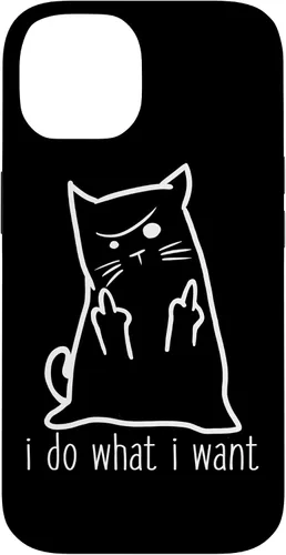 Vista 4 de I Do What I Want Rude Kitty Flipping Bird Middle Finger Gift Case for iPhone 17