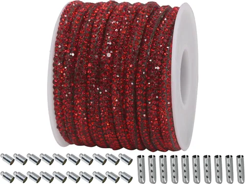Vista 7 de Cuerda de purpurina con strass de 6 yardas, 0.17" de ancho, cordones brillantes para zapatos, ideal para hacer joyería DIY