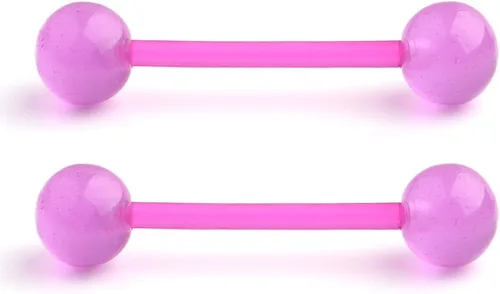 Vista 11 de Ruifan - Piercing para el pezón o la lengua de acrílico flexible que brilla en la oscuridad, de 0.49 oz y 0.630 pulgadas