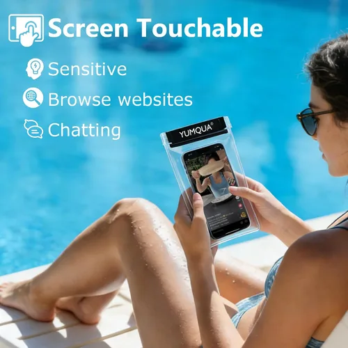 Vista 3 de Juego de 5 bolsas transparentes impermeables para documentos, mapas, cámara, teléfono móvil, llave de coche, se adapta a kayak, barco, senderismo