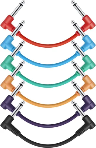 Vista 11 de Donner - Cables de conexión para pedales de efecto de guitarra de 6 pulgadas, negro, paquete de 3