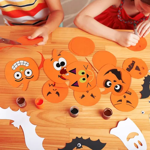 Vista 5 de Sumind Kit de manualidades de calabaza de Halloween, 32 piezas, calcomanías