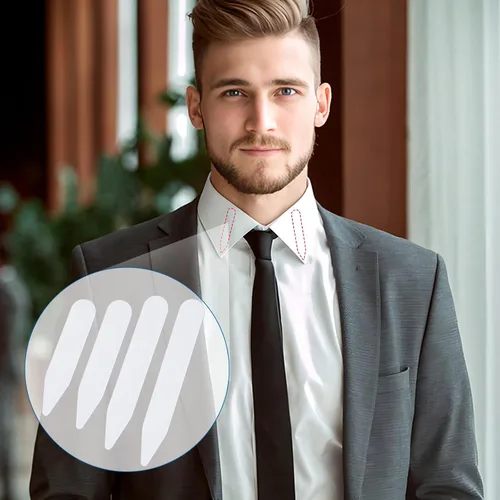Vista 6 de 112 piezas de estancias para cuello para camisas de vestir de hombre, cuello de plástico, insertos de cuello de camisa para cualquier camisa
