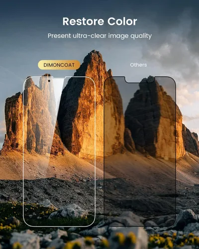 Vista 6 de DIMONCOAT Paquete de 4 protectores de pantalla de privacidad compatibles con iPhone 13 [Kit de alineación automática] [Protección militar 10X]