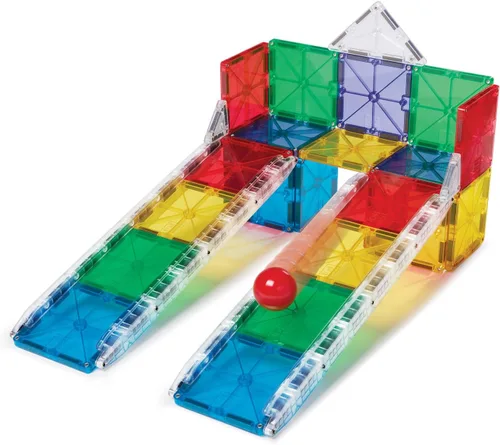 Vista 7 de MAGNA-TILES Rail Racers - Juego de construcción magnética de 33 piezas, la marca original de construcción magnética