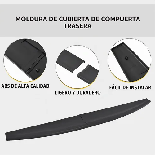 Vista 4 de Tapa de moldeo para alerón de puerta trasera Compatible con Ram 1500 2500 3500 Classic 2009-2019 Protector superior Reemplazo para CH1909100