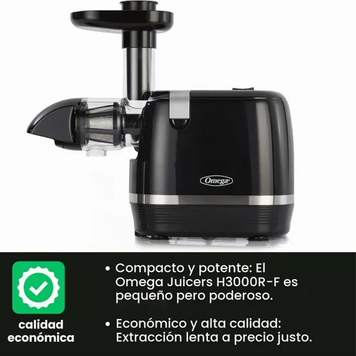 Vista 2 de Omega Exprimidor H3000R Extractor de masticación lenta, 150 vatios, color negro