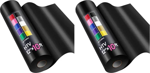 Vista 15 de Rollos de vinilo de transferencia de calor HTV de 12" x 10 pies, negro, Sooez HTV vinilo para camiseta, vinilo para planchar, fácil de cortar