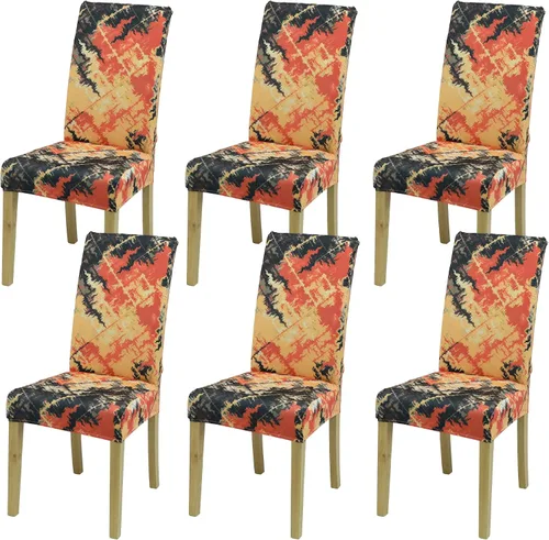 Vista 117 de Fundas para Sillas de Comedor, Juego de Fundas para Sillas de Comedor de 4 Piezas, Fundas Elásticas para Sillas de Cocina, Fundas para Sillas