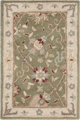 Vista 33 de SAFAVIEH Colección Antigüedades - Alfombra de 6' redonda, marrón y verde, hecha a mano, diseño oriental tradicional de lana, ideal para áreas