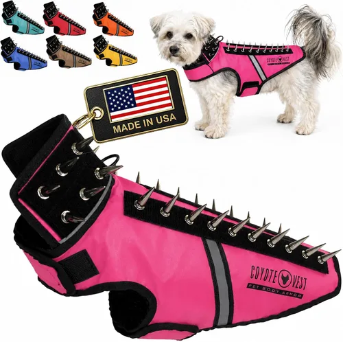 Vista 29 de CoyoteVest SpikeVest - Chaleco de arnés para perro, accesorios reflectantes para perros con picos para proteger a tu mascota de ataques de Raptor