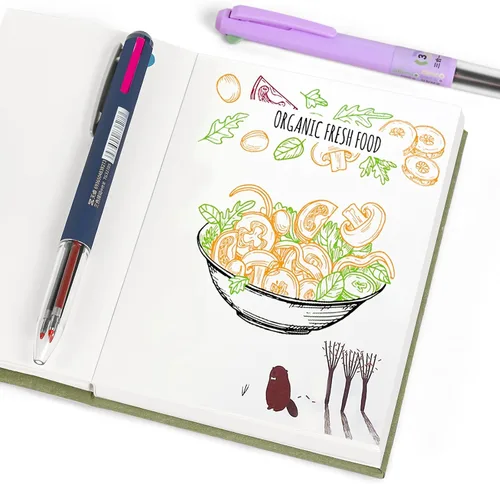 Vista 6 de Woomer 12 bolígrafos multicolor en gel, 0.5mm, 3 en 1, bolígrafos de tinta multicolor, 18 colores retráctiles para planificadores, oficina, 18