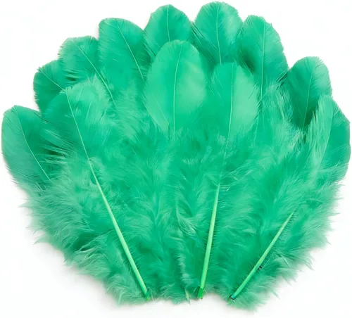 Vista 17 de 1600 plumas de gallo azules artesanales de 3 a 5 pulgadas a granel para manualidades de jardín de infantes, bodas, decoraciones de fiesta familiar