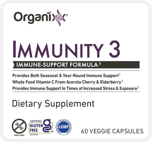 Vista 3 de Organixx Suplemento de apoyo inmunológico Immunity 3 – Vitamina C, zinc, saúco – Defensa inmunológica de alimentos integrales para adultos y niños