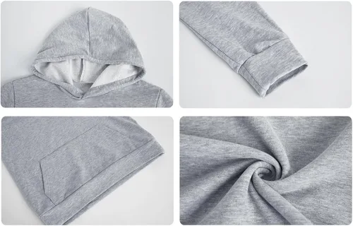 Vista 5 de Haloumoning Sudaderas con capucha de forro polar para niñas de 4 a 15 años