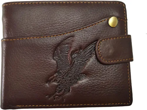 Vista 76 de Hombres Cool Eagle Wolf Caballo Totem Cuero Vaca Vertical Cartera Cremallera Multi-tarjeta Titular, Tótem de caballo, Minimalista