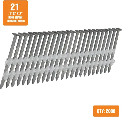 Vista 2 de Freeman FR.113-2GRS - Clavos de plástico galvanizado de 21 grados de 0.113 x 2 pulgadas (2000 unidades)