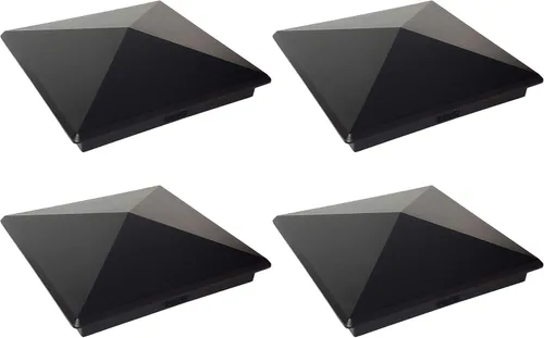 Vista 23 de Tapa de aluminio en forma piramidal para postes de madera, color negro (4 unidades)