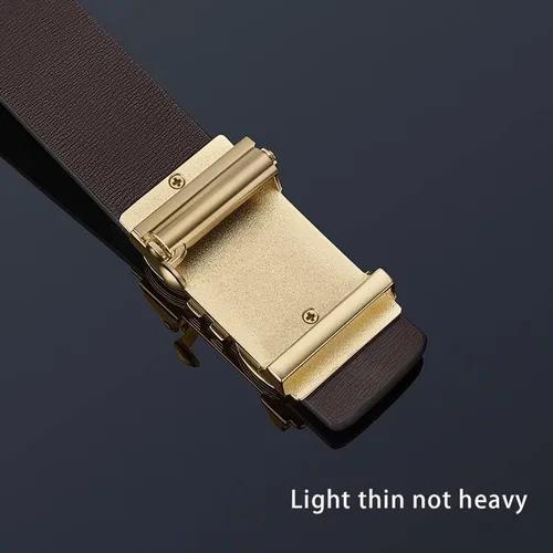 Vista 7 de VANNANBA Cinturones de cuero genuino para hombres, vestido de moda diseñador cinturón deslizante para hombres hebilla automática, con caja de regalo