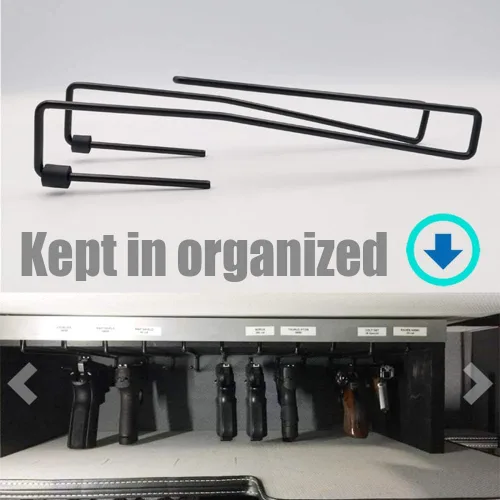 Vista 5 de StrongTools Percha para pistola, estante para pistola para estante seguro o estantería, organizador de pistolas para exhibiciones y gabinete