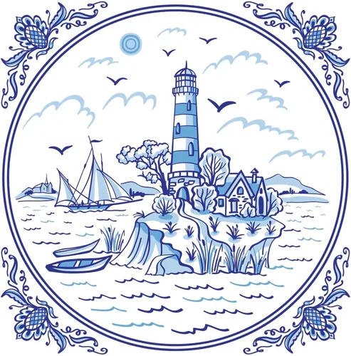 Vista 8 de Servilletas de papel de cóctel 40 piezas (BLUE SHOAL), diseño de temporada y floral Decorative Paper Napkins, Seasonal & Floral Designs Disposable