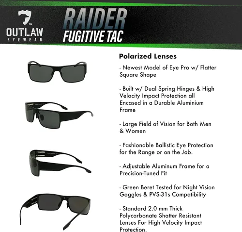 Vista 7 de Raider TAC - Gafas de sol tácticas para hombre y mujer