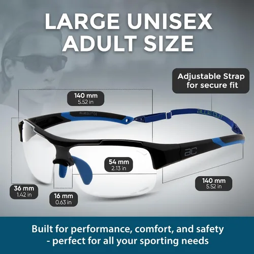 Vista 7 de BLUE CUT Sports Safety Goggles Interchangeable Sun Lens Anti Fog UV Protection Indoor Outdoor Pickleball Cycling Basketball