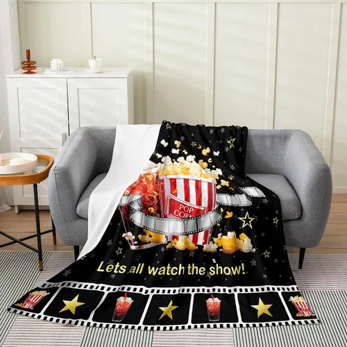 Vista 22 de Manta de felpa con diseño de palomitas de maíz, para niños, niñas, adolescentes, cine para todas las estaciones, manta de cama transpirable a