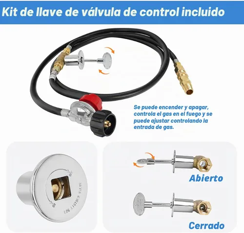 Vista 5 de Kit de conexión de quemador Skyflame LP, piezas de repuesto para fogatas de propano