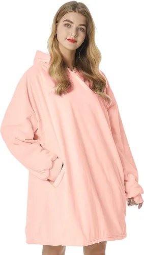 Vista 12 de Felicigeely Blanket Hoodie Wearable Blanket Sweatshirt Oversized Hooded Blanket Sweater Gift for Women