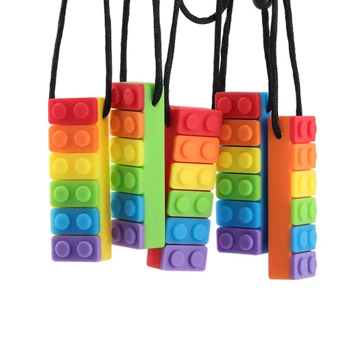 Vista 9 de Collar masticable, paquete de collar sensorial para niños con TDAH, autismo, necesidades de morder, palo masticable de motor oral, masticable
