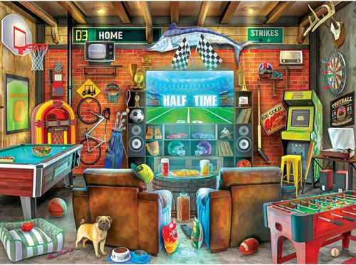 Vista 2 de RoseArt - My Happy Place - Man Cave - Rompecabezas de 750 piezas para adultos