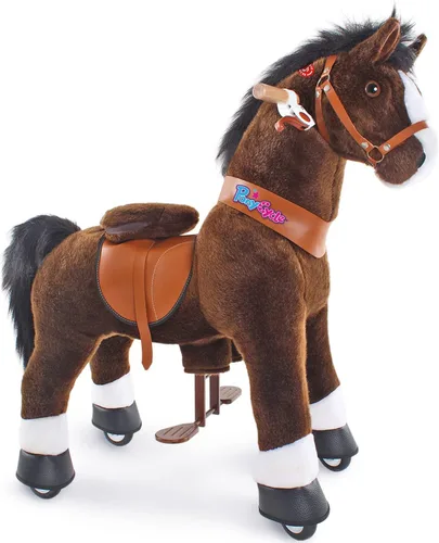 Vista 17 de PonyCycle Caballo de paseo para niños pequeños de 3 a 4 años con freno, sin batería (30 pulgadas de altura/tamaño 3 modelo clásico U) poni mecánico