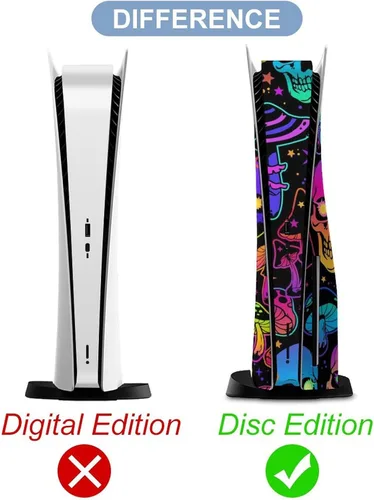 Vista 4 de Mushrooms and Skulls Skin for 5 Console and Controller Accessories Cover Skins Anime Vinyl Cover Sticker Full Set for 5 Disc Edition