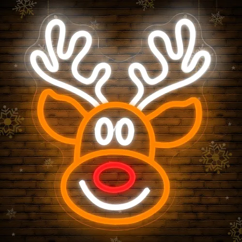 Vista 9 de Letrero de Neón de Muñeco de Nieve Navideño Regulable Letreros de Neón Navideños para Decoración de Pared Letreros de Neón LED Letrero Luminoso