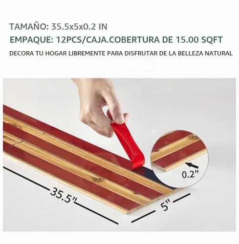 Vista 4 de SINGULARWOOD - Paneles de madera para instalación de despegar y pegar para decoración de paredes interiores