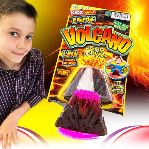 Vista 3 de 2Chill Pequeño juguete de volcán eruptivo (paquete de 6) Kit de ciencia de volcán para niños, juguete educativo STEM, juego de experimentos