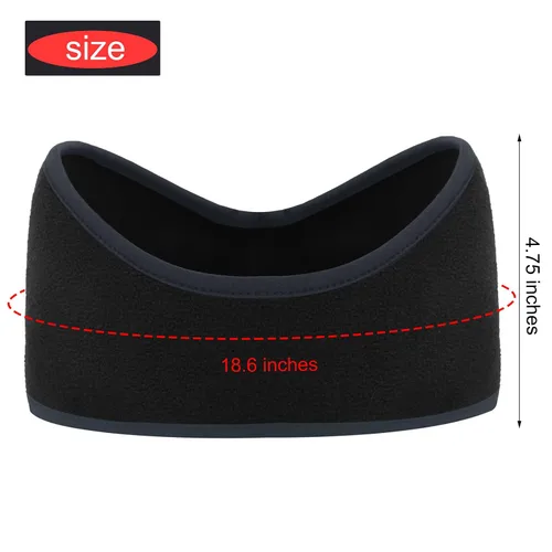 Vista 2 de URATOT 4 diademas calentadoras de orejas de invierno para hombres y mujeres, diademas de fitness al aire libre (negro + gris, gris + negro)