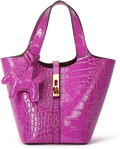 Vista 43 de Bolso de mano para mujer, de piel vegana, bolso de mano con asa superior, bolso de hombro con bolso pequeño desmontable