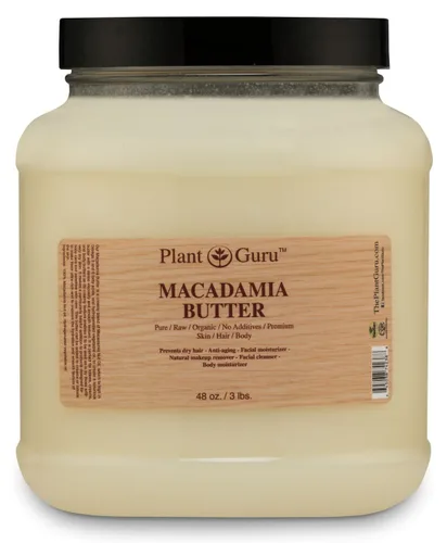 Vista 5 de Mantequilla corporal de macadamia 4 oz. 100% pura cruda, fresca, natural, prensada en frío. Hidratante para la piel, cuerpo y cabello, cremas