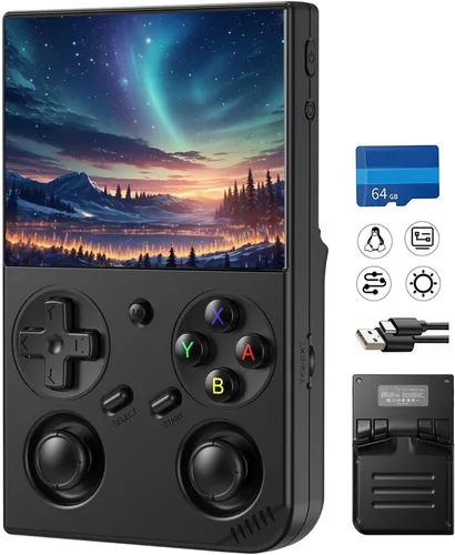 Vista 8 de Retro Handheld Game Console,Portable Game with 3.5 Inch IPS Screen,with 64G TF Card Pre-Installed 4353 Games Supports 5G WiFi Bluetooth HDMI and TV