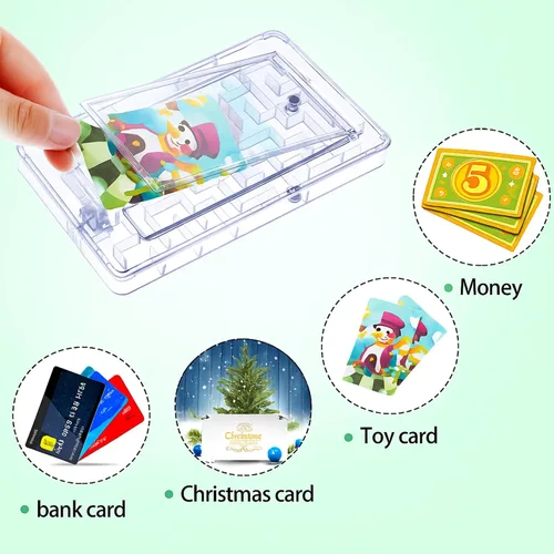 Vista 3 de Skylety Caja de rompecabezas de dinero de 5 piezas, caja de tarjetas de regalo, rompecabezas de plástico, divertido juego de máquina de pinball